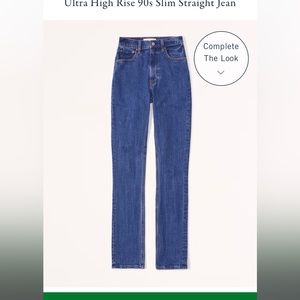 Abercrombie & Fitch 90s slight straight ultra high rise jeans, size 27/4
